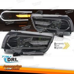 FARÓIS PARA DODGE CHARGER LX II 11-15 LED PRETO