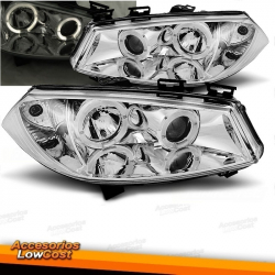 FAROIS ANGEL EYES LED MEGANE 2 02-05. FUNDO CROMADO