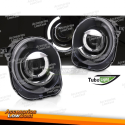 FAROS DELANTEROS PARA JEEP RENEGADE 14- LUZ TUBO NEGRO