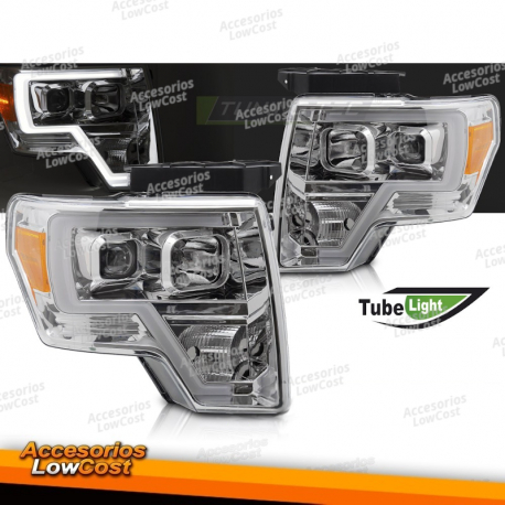 FARÓIS PARA FORD F150 MK12 08-14 LUZ DE TUBO CROMADO