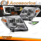 FAROS DELANTEROS PARA NISSAN NAVARA FRONTIER 09-14 LUCES DE TUBO CROMADAS