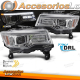 FAROS DELANTEROS PARA CHRYSLER JEEP GRAND CHEROKEE 14-21 LUZ DE TUBO CROMADA SEQ HID