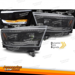 FARÓIS PARA DODGE RAM 19-22 CHROME TUBE LIGHT