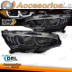 FARÓIS PRETOS DRL SEQ PARA HONDA CIVIC X 16-21