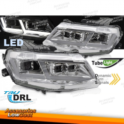 FAROS DELANTEROS PARA CHEVROLET CAMARO 16-18 LED CROMADOS