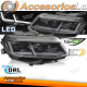 FAROS DELANTEROS PARA CHEVROLET CAMARO 16-18 LED NEGROS