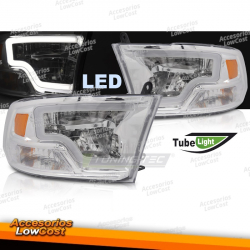 FARÓIS PARA DODGE RAM 09-18 CHROME LED