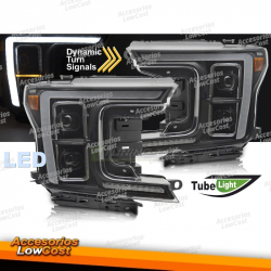 FAROS DELANTEROS LED COMPLETOS NEGROS PARA FORD F150 MK13 17-20