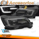 FARÓIS EM TUBO DE LUZ DRL PRETOS PARA SUBARU FORESTER IV 13-18