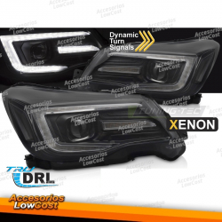 FARÓIS DE XENON EM TUBO DE LUZ DRL PRETOS PARA SUBARU FORESTER IV 13-18