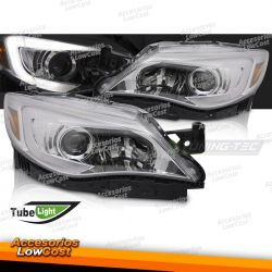 FAROS DELANTEROS CROMADOS PARA SUBARU WRX 14-17