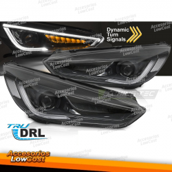 FAROS DELANTEROS FORD FOCUS 14-18 BLACK LED DRL