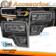 FARÓIS DIANTEIROS FORD F150 MK12 08-14 LED PRETO DRL SEQ