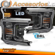 FARÓIS DIANTEIROS LED PRETOS DRL PARA FORD F150 MK13 17-20