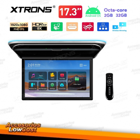 MONITOR TECTO LCD 9" / DVD / USB / SD / PRETO