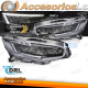 FARÓIS LED PRETOS PARA HONDA CIVIC X 16-21