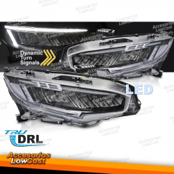 FARÓIS LED PRETOS PARA HONDA CIVIC X 16-21