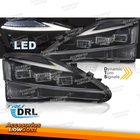 FARÓIS FULL LED LEXUS IS 06-13 LED PRETO