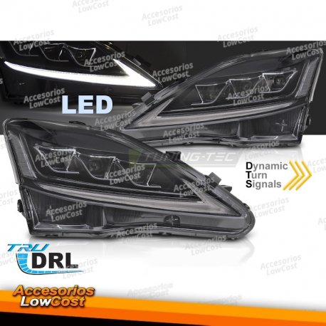 FARÓIS FULL LED LEXUS IS 06-13 LED PRETO