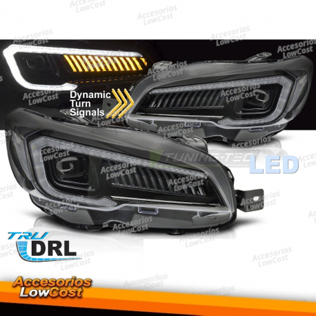 FAROS DELANTEROS LED NEGROS PARA SUBARU WRX 14-22