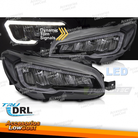 FARÓIS LED PRETOS PARA SUBARU WRX 14-22