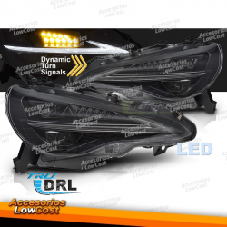 FAROS DELANTEROS PARA TOYOTA GT86 12-21 TUBO LED NEGRO