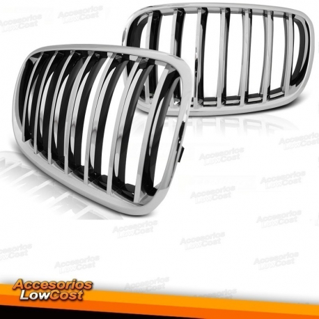 REJILLAS BMW X5 E70 (07-10) Y X6 E71/72 (08-). CROMO-NEGRO