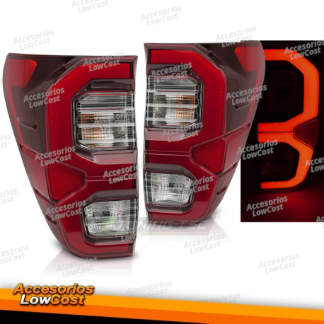 LUZES TRASEIRAS LED PARA TOYOTA HILUX 16-20 VERMELHO