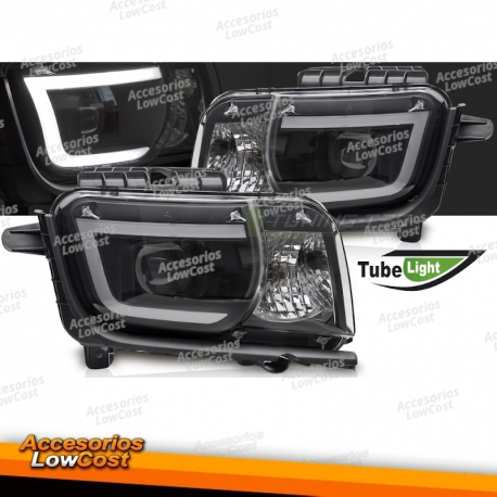 FARÓIS PARA CHEVROLET CAMARO 09-13 TUBO PRETO