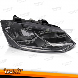 FARO DELANTERO LADO DERECHO NEGRO TYC PARA VW POLO 6R 14-17