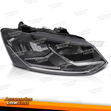 FAROL LADO DIREITO PRETO TYC PARA VW POLO 6R 14-17