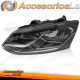 FARO DELANTERO LADO IZQUIERDO NEGRO TYC PARA VW POLO 6R 14-17