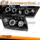 FAROS DELANTEROS PARA DODGE CALIBER 06-12 OJOS DE ANGEL NEGRO