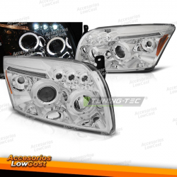 FARÓIS PARA DODGE CALIBRE 06-12 CHROME ANGEL EYES