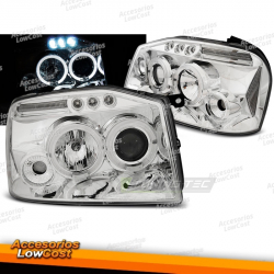 FARÓIS PARA NISSAN FRONTIER US VERSÃO 01-04 CROMADOS