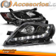 FAROS DELANTEROS PARA TOYOTA CAMRY 6 XV40 06-09 NEGRO CON LUZ DIURNA