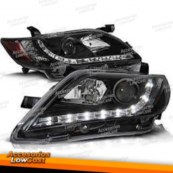 FARÓIS PARA TOYOTA CAMRY 6 XV40 06-09 PRETO COM LUZ DO DIA