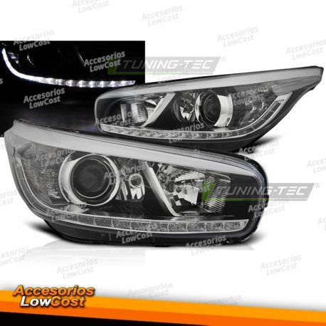 FAROS DELANTEROS PARA KIA CEED II 12-18 LED NEGROS