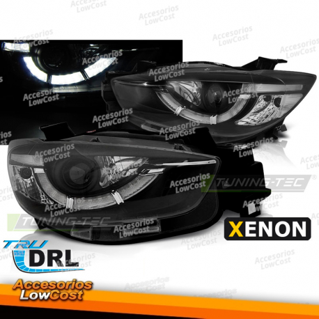 FAROS DELANTEROS PARA MAZDA CX5 11-15 NEGRO VERDADERO DRL XENON