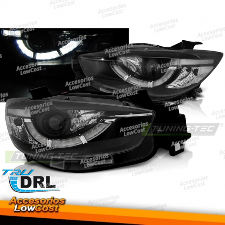 FARÓIS PARA MAZDA CX5 11-15 DAYLIGHT TRUE BLACK