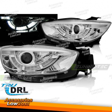 FARÓIS PARA MAZDA CX5 11-15 TRUE CHROME DAYLIGHT