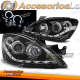 FAROS DELANTEROS PARA MITSUBISHI LANCER 7 04-07 NEGROS LUZ DE DIA