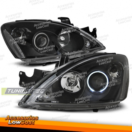 FARÓIS PARA MITSUBISHI LANCER 7 04-07 BLACK ANGEL EYES