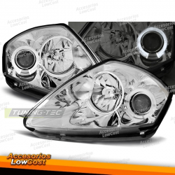 FARÓIS PARA MITSUBISHI ECLIPSE D50 00-05 CROMADO ANGEL EYES