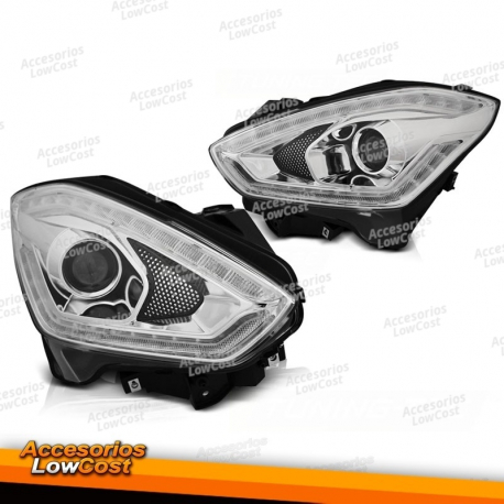 FAROS DELANTEROS PARA SUZUKI SWIFT VI 17- LUZ TUBO SEQ CROMADA