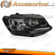 FARO DELANTERO NEGRO LADO DERECHO H4 TYC PARA VW CADDY 15-20