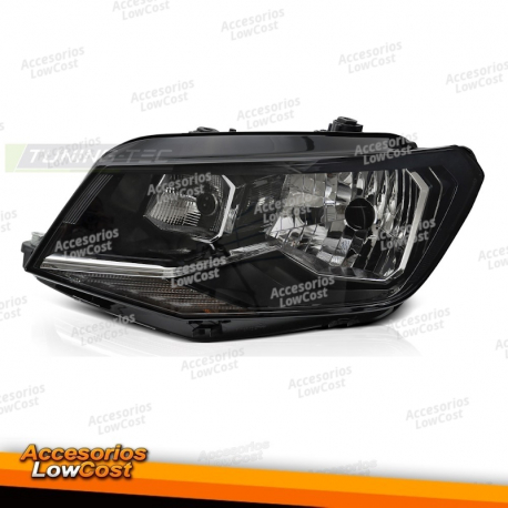 FARO DELANTERO NEGRO LADO IZQUIERDO H4 TYC PARA VW CADDY 15-20